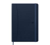 Oxford Signature - Cuaderno (A5, cuadriculado, 104 hojas, tapa dura), color | 208 páginas con papel óptico, encuadernación de hilo, goma elástica, marcapáginas y bolsillo para documentos