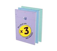 Oxford Smart Pastel A4+ 160 páginas 5 x 5 grapadas, tapa blanda para tarjetas suaves, colores surtidos