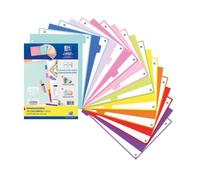 Oxford Strongline, Separadores Archivador 4 anillas A4, Plástico Opaco, 10 Posiciones, 4 Taladros, 10 Colores