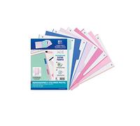 Oxford Strongline, Separadores Archivador 4 anillas A4, Plástico Opaco, 5 Posiciones, 4 Taladros, 5 Colores Pastel