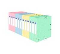 Oxford Top File+ - Caja de almacenaje (lomo de 40 mm, 9 unidades), colores pastel