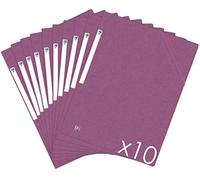 Oxford Top File + - Lote de 10 carpetas de cartón con 3 solapas, formato A4, cierre con elásticos, color ciruela