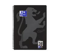 Oxford Touch - Cuaderno (A4, cuadriculado, doble margen, 80 hojas), color negro