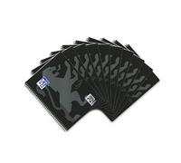 Oxford Touch - Cuaderno de notas (A4, cuadriculado, 80 hojas, 10 unidades), color negro