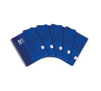 Oxford Touch Notebook A5+ rayado 7 mm Soft Touch Cover doble espiral 180 páginas, 5 piezas