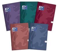 Oxford Touch Trend - Cuaderno escolar (A5, 60 hojas, cuadriculado, 5 unidades), colores surtidos