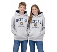 Oxford University OU129K Sudadera con capucha unisex con licencia para niños, color gris, gris, 9-10 Años
