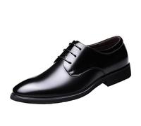 Oxfords Cuero Casuales for Hombres, Zapatos Vestir con Punta Puntiaguda Cordones, Mocasines Boda Llegada, Planos Formales for Todos los Partidos for(Noir,39 EU)