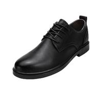 Oxfords para Hombre Zapatos Vestido Oxford for Hombres con Cordones Punta Redonda Zapatos Derby De Cuero Vegano Suela De Goma Tacón De Bloque Parte Superior Baja Antideslizante Boda(Negro,40 EU)
