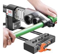OXFUZZ Máquina de Soldadura por fusión de tuberías, máquina de Soldadura por fusión de Tubos de plástico, con/Tijeras + Kit de Caja, para soldar (20-32 mm/20-63 mm) tuberías Ppr/PE/PP,32#