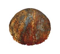 Óxido marrón Metal colorido Oxidado,Gorro de ducha, gorro de noche, gorro de baño elástico impermeable de doble capa, reutilizable para el cabello.