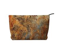 Óxido marrón, Metal Colorido Oxidado,Neceser de Pana, Neceser de Maquillaje portátil, Neceser de Viaje