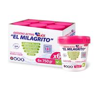 Oxígeno Activo en polvo, Quitamanchas y Blanqueador para Ropa Blanca y de color, Antical alarga la vida de la lavadora, Elimina el mal olor de la ropa, Contiene 6 unidades de 750 gr
