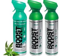 Oxígeno puro en lata - Natural Mentol-Eucalipto, 27L de oxígeno puro al 95% en 3 latas portátiles de 9L, que proporcionan más de 450 inhalaciones.