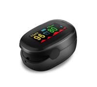 Oxímetro de dedo, pulsioxímetro, oxímetro deportivo para medir la frecuencia cardíaca y la saturación de oxígeno (negro) (AAA)