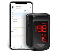 Oxímetro de Pulso Bluetooth JKS50CL - Pulsioxímetro de Dedo con App iOS/Android, Monitor SpO2/Pulso/PI con Pantalla OLED, Medición Rápida 8s, Alarma Personalizable, Incluye Pilas y Cord￳n