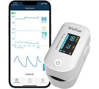Oxímetro de pulso con memoria de datos, con aplicación mediante Bluetooth, medición de saturación de oxígeno, oxímetro de pulso de dedo, monitor de salud, monitoreo de frecuencia cardíaca y SpO2