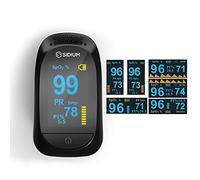 Oxímetro de pulso de dedo 3 en 1, Sidium A2, pantalla OLED, oxígeno en sangre, frecuencia cardíaca, índice de perfusión (negro)