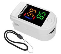 Oxímetro de Pulso Digital con Pantalla LED - Pulsioxímetro de Dedo - Medidor de Saturación de Oxígeno (SpO2) y Frecuencia Cardíaca - Display a Color - Clip Suave y Cordon de Transporte.