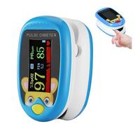 Oxímetro pediátrico. Pulsómetro profesional Medidor-saturador oxígeno en sangre con pantalla LED. Control de Frecuencia Cardíaca y nivel del de oxígeno de tu bebe. (AZUL)