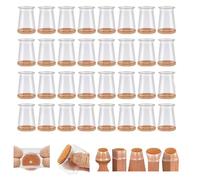 Oxinome Chair Rubber Feet, Oxinome Chair Rubber Feet, Transparent Chair Leg Floor Protector - Prevent Scratches & Reduce Noise on Wood & Tile Floor (S 32pcs)