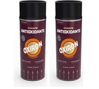 OXIRON Esmalte Metálico Antioxidante Spray Liso Brillante Negro 400 ml (Paquete de 2)