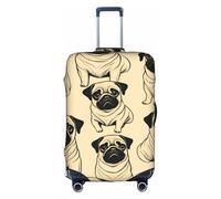 OXKGHHO Adorable pug perro impreso maleta funda protectora con único, adecuado para equipaje de 45 a 80 cm para viajes de negocios, Blanco, X-Large, blanco, X-Large