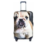 OXKGHHO Bonito protector de maleta con estampado de cachorro de bulldog con único, se adapta a equipaje de 18 a 32 pulgadas, para viajes y viajes de negocios, Blanco, M