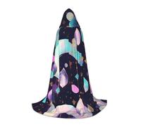 OXKGHHO Capa larga con capucha y estampado de bonito patrón brillante, disfraz de vampiro y Halloween, perfecto para juegos de rol y fiestas