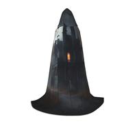 OXKGHHO Capa larga con capucha y estampado de terror para Halloween, disfraz de vampiro y Halloween, perfecto para juegos de rol y fiestas
