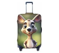 OXKGHHO Divertido protector de maleta con estampado de canguro y zoológico de dibujos animados, se adapta a equipaje de 18 a 32 pulgadas, para viajes y viajes de negocios, Blanco, XL