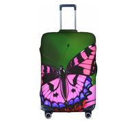OXKGHHO Funda protectora impresa con diseño de mariposa rosa flor púrpura con único, apto para equipaje de 45 a 82 cm para viajes de negocios, blanco, mediana, blanco, Medium