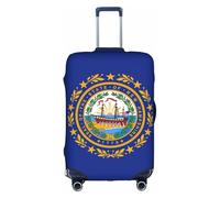 OXKGHHO Funda protectora para maleta con bandera del estado de New Hampshire, apta para equipaje de 45,7 a 81,3 cm, para viajes y viajes de negocios, color blanco, mediano, blanco, Medium