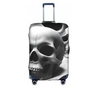 OXKGHHO Funda protectora para maleta con diseño de calaveras en blanco y negro, apta para equipaje de 45,7 a 81,3 cm, para viajes y viajes de negocios, blanco, Small