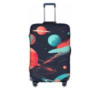 OXKGHHO - Funda protectora para maleta con estampado de planetas espaciales, apta para equipaje de 45,7 a 81,3 cm, para viajes y viajes de negocios, color blanco, mediano, blanco, Medium