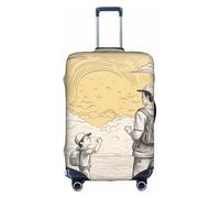 OXKGHHO Happy Fathers Day By Son - Protector de maleta con estampado único, se adapta a equipaje de 18 a 32 pulgadas, para viajes y viajes de negocios, Blanco, XL