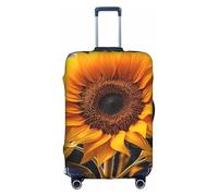 OXKGHHO Hermoso protector de maleta con estampado de girasol único, se adapta a equipaje de 18 a 32 pulgadas, para viajes y viajes de negocios, Blanco, M