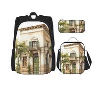 OXKGHHO Mochila de trabajo con caja de almuerzo isotérmica, correas ajustables, para gimnasio y uso diario, color negro, negro, Taille unique