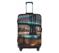 OXKGHHO New York Manhattan Bridge Night Print - Protector de maleta con diseño único, se adapta a equipaje de 18 a 32 pulgadas, para viajes y viajes de negocios, Blanco, L