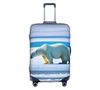OXKGHHO Polar Bear - Protector de maleta con estampado de hielo único, se adapta a equipaje de 18 a 32 pulgadas, para viajes y viajes de negocios, Blanco, S