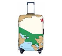 OXKGHHO Protector de maleta con diseño de mapa de la bandera de Uzbekistán con único, se adapta a equipaje de 18 a 32 pulgadas, para viajes y viajes de negocios, White, L