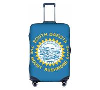 OXKGHHO Protector de maleta con estampado de bandera de Dakota del Sur con único, se adapta a equipaje de 18 a 32 pulgadas, para viajes y viajes de negocios, Blanco, XL