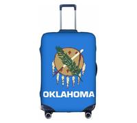OXKGHHO Protector de maleta con estampado de bandera del estado de Oklahoma con único, se adapta a equipaje de 18 a 32 pulgadas, para viajes y viajes de negocios, Blanco, S