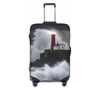 OXKGHHO Protector de maleta con estampado de faro en tormenta con único, se adapta a equipaje de 18 a 32 pulgadas, para viajes y viajes de negocios, Blanco, M