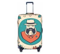 OXKGHHO Protector de maleta con estampado de mano y feliz día del padre con diseño único, se adapta a equipaje de 18 a 32 pulgadas, para viajes y viajes de negocios, Blanco, S