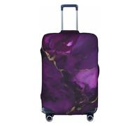 OXKGHHO Protector de maleta con estampado de mármol de textura morada oscura con único, se adapta a equipaje de 18 a 32 pulgadas, para viajes y viajes de negocios, Blanco, XL