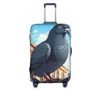 OXKGHHO Protector de maleta con estampado de paloma de dibujos animados con único, se adapta a equipaje de 18 a 32 pulgadas, para viajes y viajes de negocios, Blanco, S