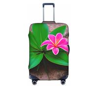 OXKGHHO Protector de maleta con estampado de plantas tropicales de flores rosas con único, se adapta a equipaje de 18 a 32 pulgadas, para viajes y viajes de negocios, Blanco, M