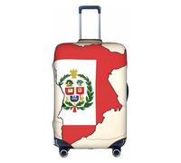 OXKGHHO - Protector de maleta con impresión de bandera peruana con tarjeta de Perú, apto para equipaje de 45 a 80 cm para viajes de negocios, blanco, mediano, blanco, Medium