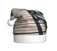OXKGHHO Sombrero de Papá Noel único con estampado de muelle costero para decoraciones de Navidad, para fiestas de vacaciones y eventos festivos